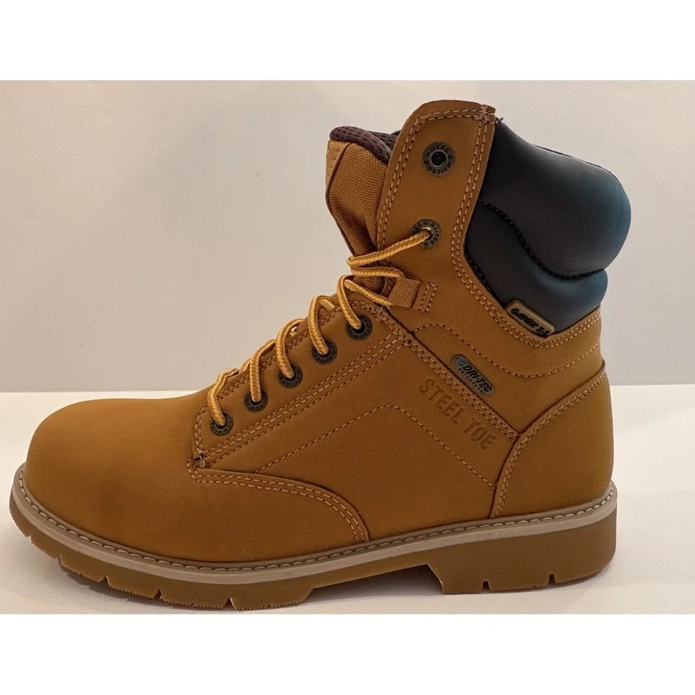 Hi Tec  X-T Men's 10 Tan Steel Toe Boots Cade Oil Resistant  7 Inch NWT